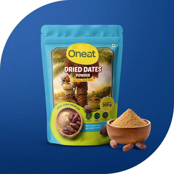 Dry Dates Powder - Natural Sweetener Packed with Iron and Fiber - Oneat