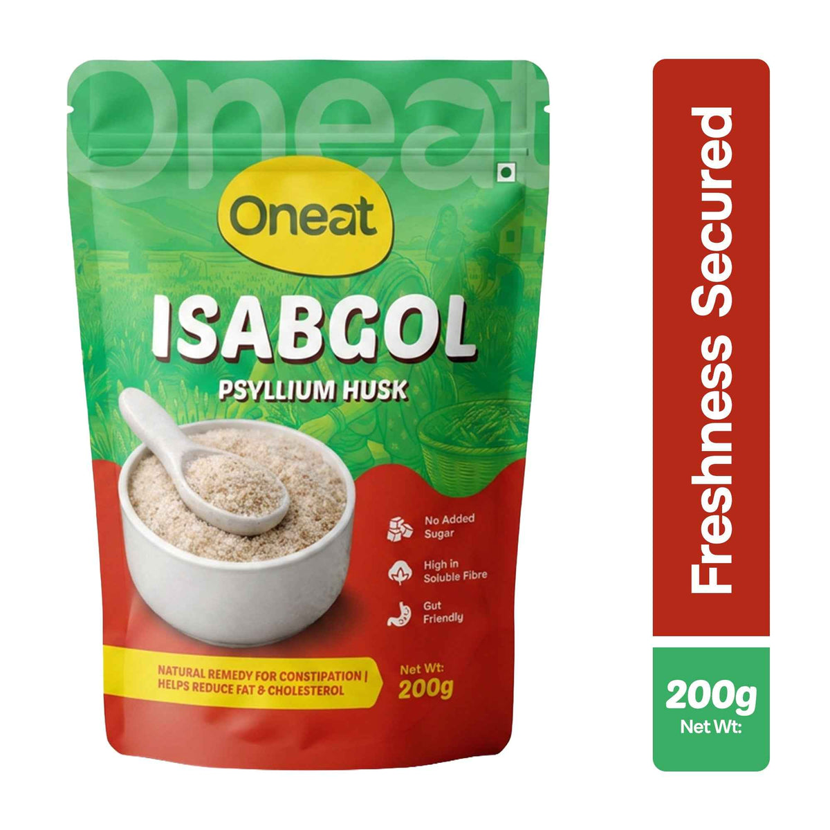 ONEAT Isabgol Psyllium Husk – 200g | Natural Soluble Fibre