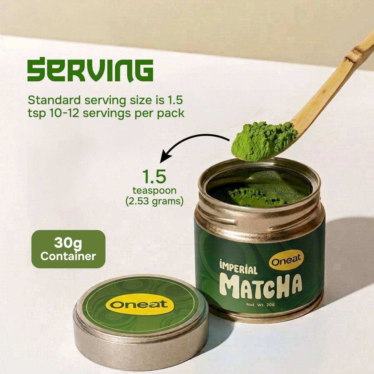 Oneat Imperial Matcha – Premium Japanese Matcha from Shizuoka, 30g